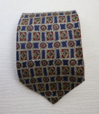 SUTTER & GRANT - MEN'S BLUE GEOMETRIC PRINT PRINT 100% SILK TIE- MADE IN USA