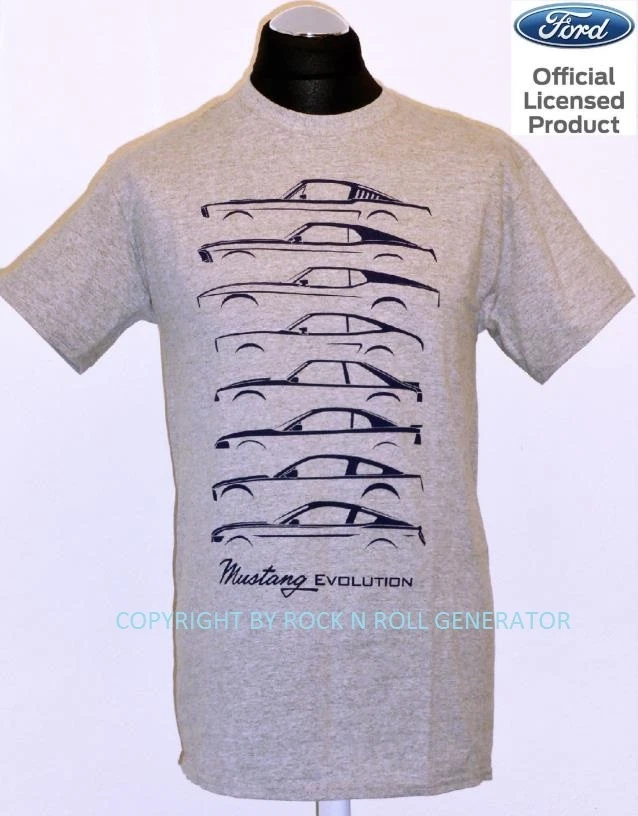 FORD MUSTANG Evolution T-SHIRT - Licensed Product M L XL XXL GT grau Shelby USA - Bild 3 von 3