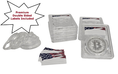 8-Pack Premium Acrylic Coin Slab Holder 39mm Ring for  One Ounce Silver Rounds