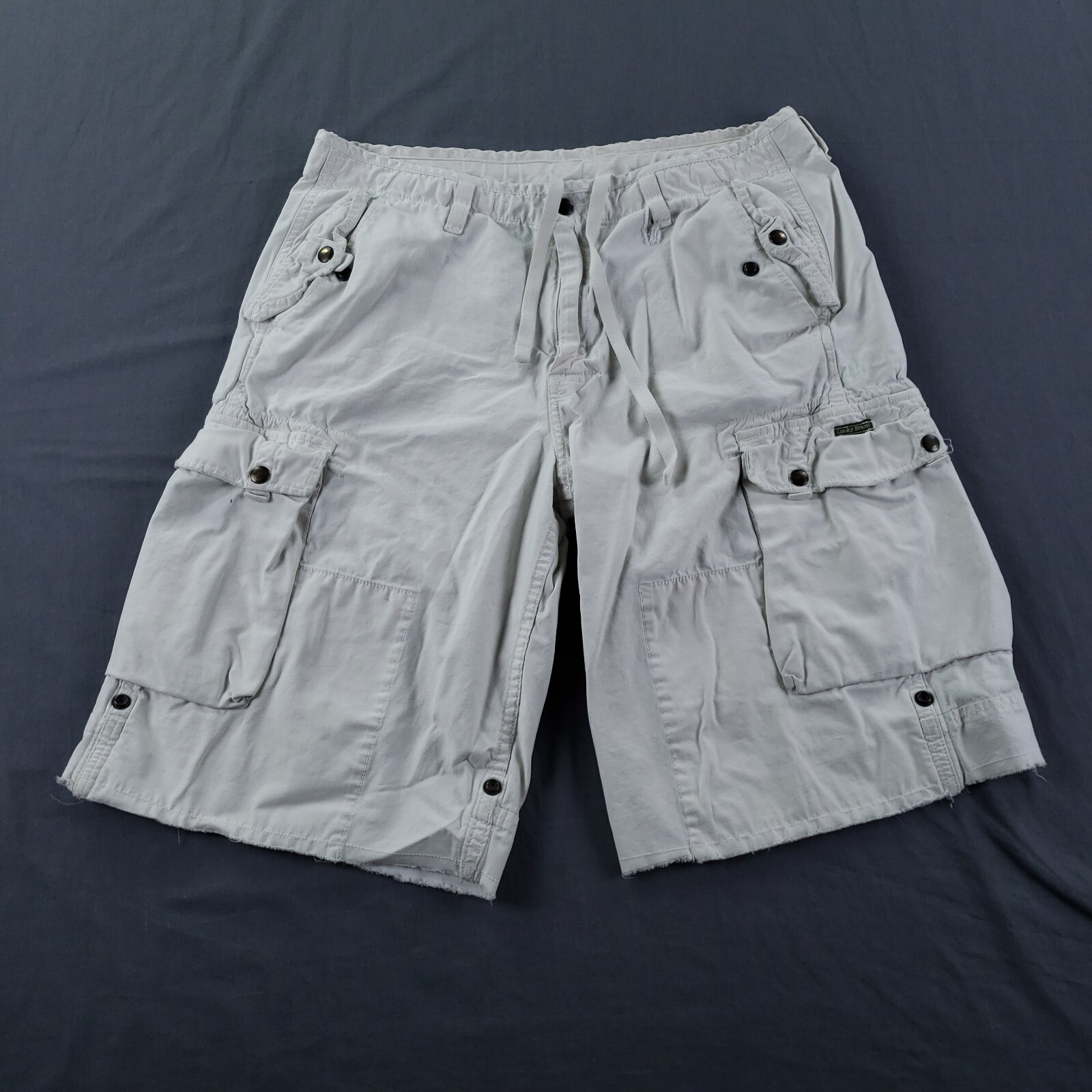 Lucky Brand Shorts Mens 33 Beige Cargo Regulation Issue Military Y2K