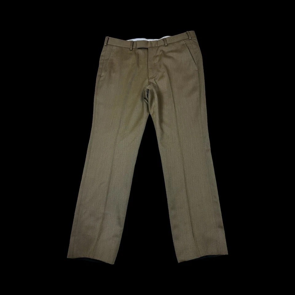 Pantalones de vestir Brooklyn Britches para hombre talla 34x30 Frank Stella marrón a medida Foto 3 de 4