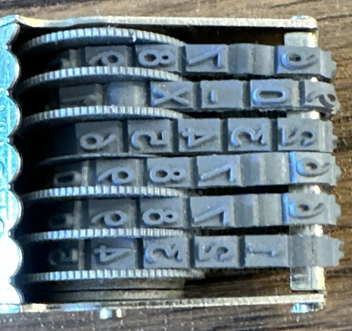 Unused with Box Crown Vintage Rotary 6 Row Number Numberer 0-6 Ink Stamp - Picture 2 of 5