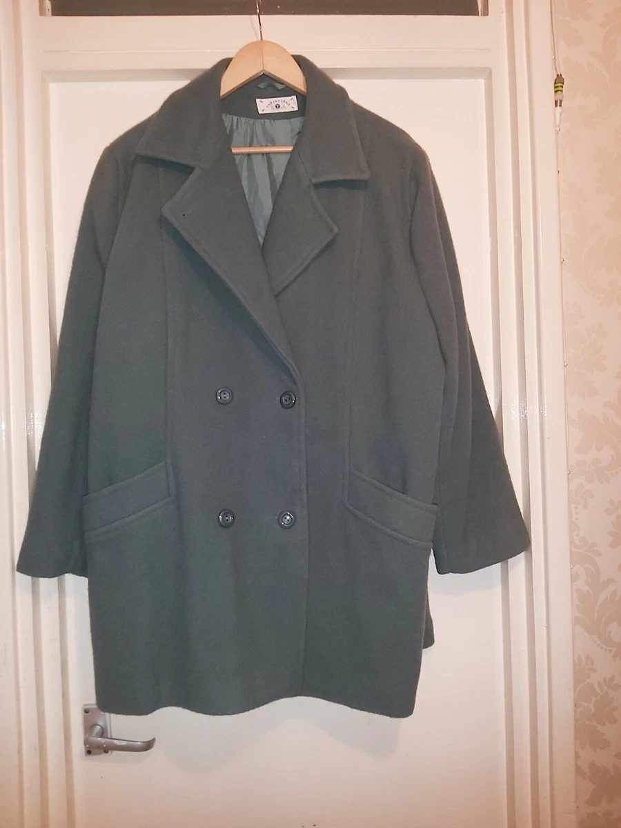 Plus size clearance green wool coat