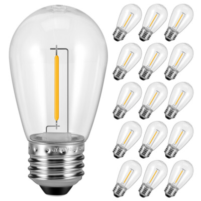S14 LED Light Bulbs Waterproof String Lights Replacement Bulbs E26 Base 2200K