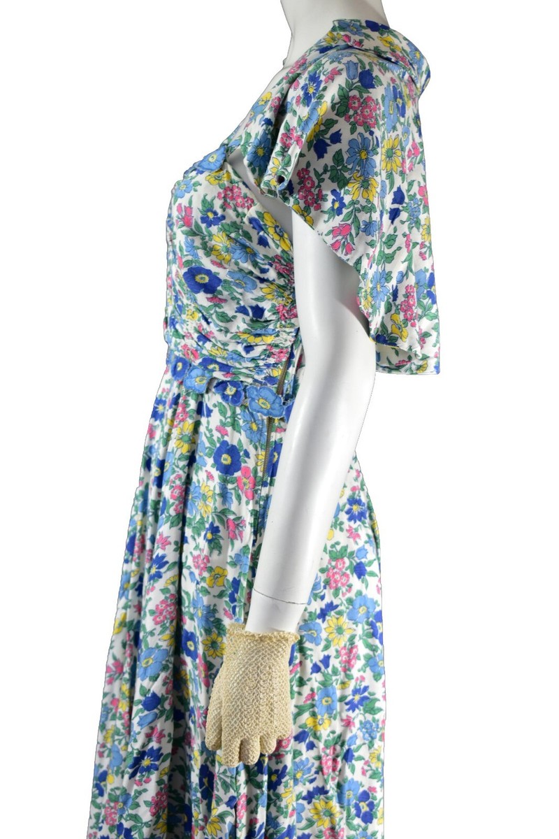 Rare 1930s Moygashel Irish Linen Dress w/ Capelet Vintage Art