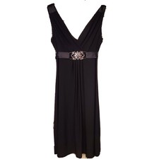Scarlett Nite Dress Womens Size 6 Black Empire Waist Party Tie Back Vintage