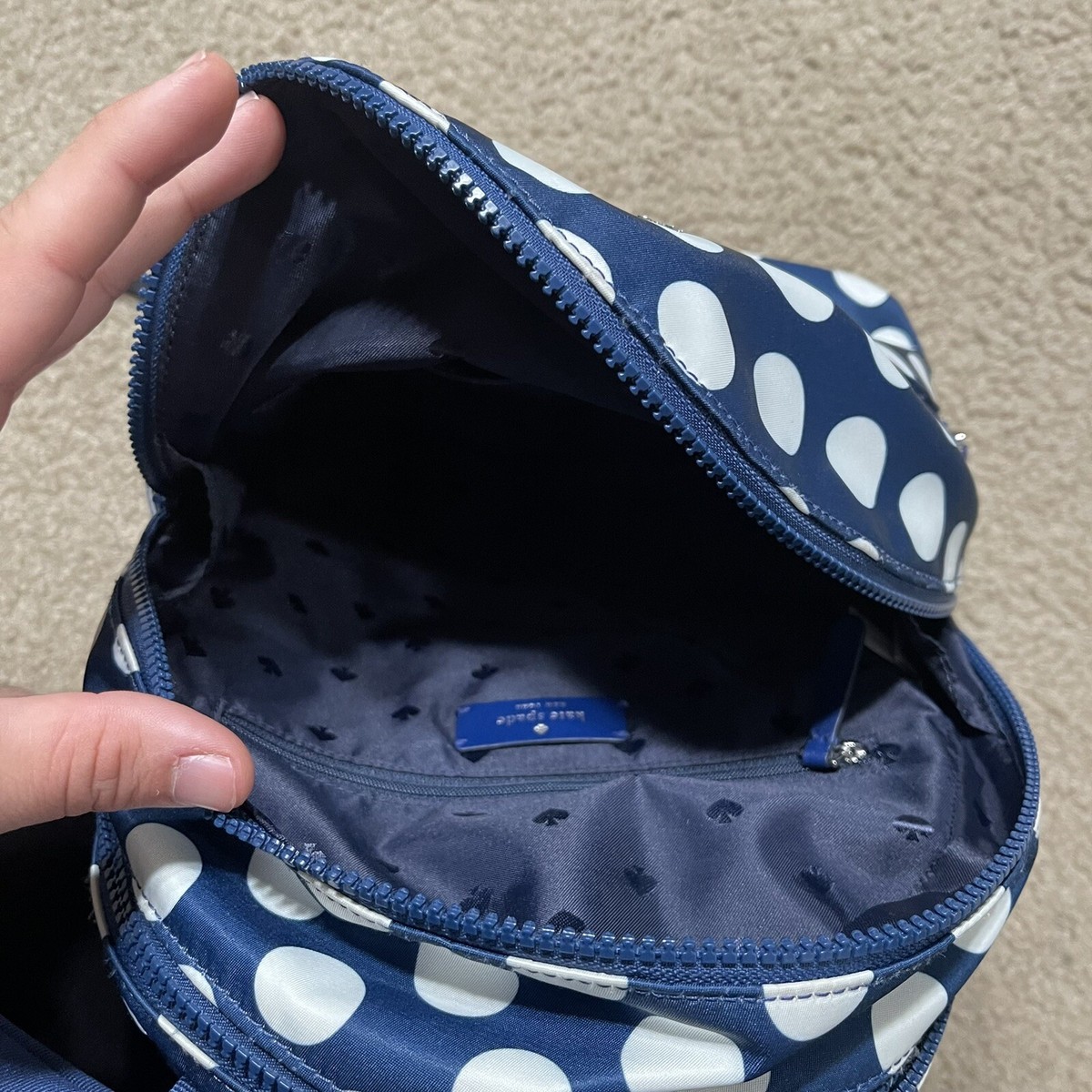 Kate Spade Polka Dot Karissa Nylon Seaside Medium Backpack 