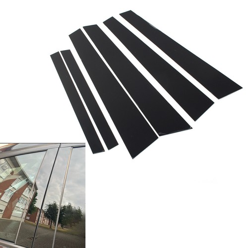 6 Pcs Door Window Pillar Posts Decoration Cover Trims For BMW 5 Series