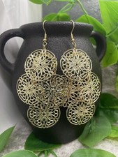 4 Earring Set Gold-tone Exaggerated Dangle Drop New Free Ship A3670