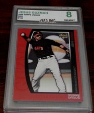 JESUS GUZMAN Rookie*****2009 TOPPS UNIQUE--RED--MINT 8****GIANTS---MAD DOG