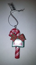 GANZ CANDY CANE PERSONALIZED CHRISTMAS ORNAMENT "MEREDITH"
