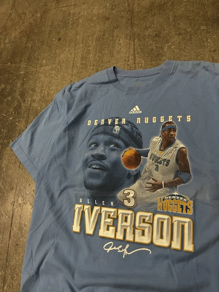 Camisa Allen Iverson De Colección Denver Nuggets Rara NBA 76ers Talla L/XL Adidas NBA Foto 2 de 4
