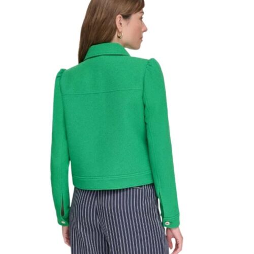 tommy hilfiger Women's Green Long Sleeve Button Front Blazer Size 8 - Picture 3 of 13