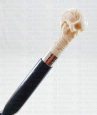 Collectible White Color Skull Head Handle Walking Stick Wooden Cane Men's Gift