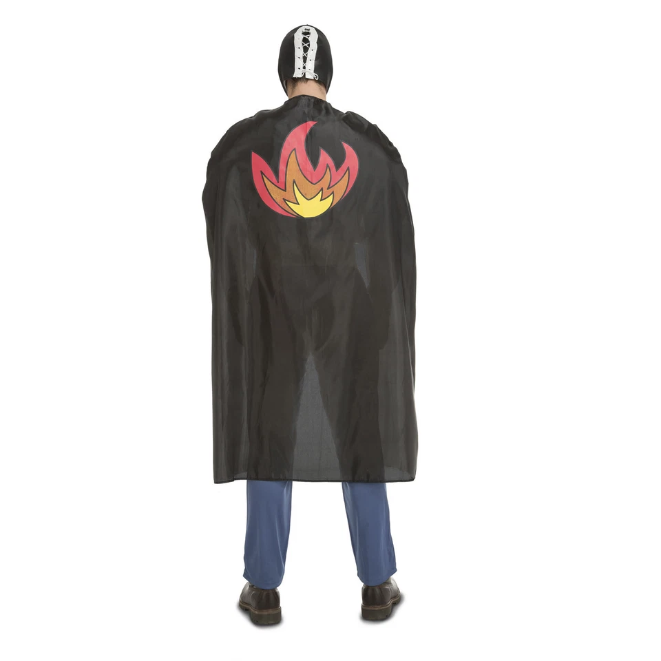 Mens Mexican Wrestler Costume Adult Wrestling Fighter Fancy Dress Stag Do Outfit - Image 2 of 2