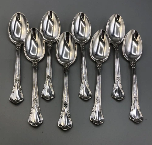 Chantilly by Gorham Sterling Silver set of 8 Place size Soup Spoons 6.75"