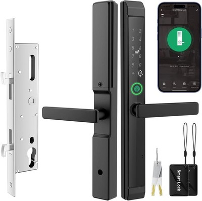  Sliding Door Smart Lock, Sliding Glass Door Lock with Fingerprint App Control