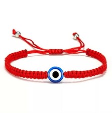 Style Hand Braided Lucky Red String Charm Bracelet Women Men Blue Evil Eye Round