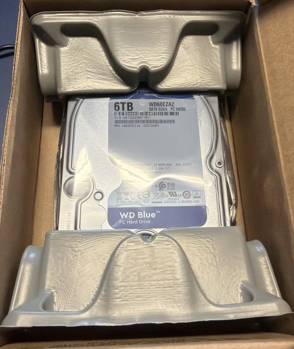 Western Digital 6TB BLUE 3.5 SATA HD drive 5400rpm, 256MB