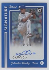 2017 Panini Donruss Signature Series Blue /199 Yohander Mendez #SS-YO Auto 0o9