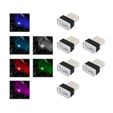 Augeny 6 PCS USB LED Car Interior Atmosphere Lamp, Plug-in USB Decor 6 Colors