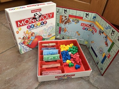 Vintage Waddingtons Monopoly Junior Alter 5 bis 8 unvollständig, daher VERKAUF ALS ERSATZTEILE!