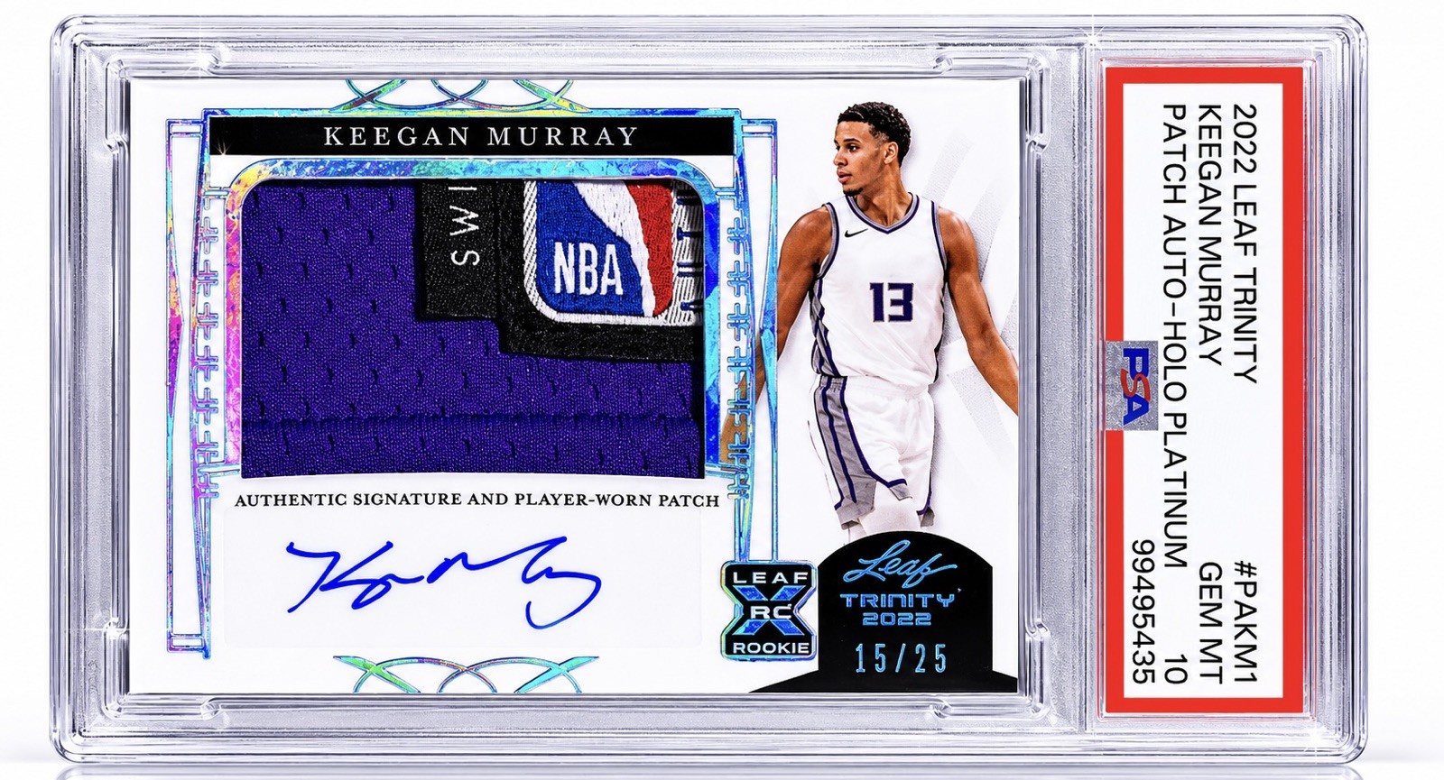 2022 LEAF TRINITY PATCH LOGOMAN RPA KEEGAN MURRAY PATCH AUTO-HOLO PLATINUM POP 1