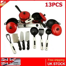 13X Kitchen Playset Pots Pans Set Utensil Cookware Pretend Cooking Toy for Kids