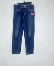 Vintage Z Cavaricci Jeans Kids Girls 6 Love Heart Deisgn Dark Blue Wash