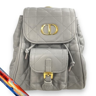 Christian Dior Dior Caro kleiner Rucksack grau Lammleder GD Hardware Damen