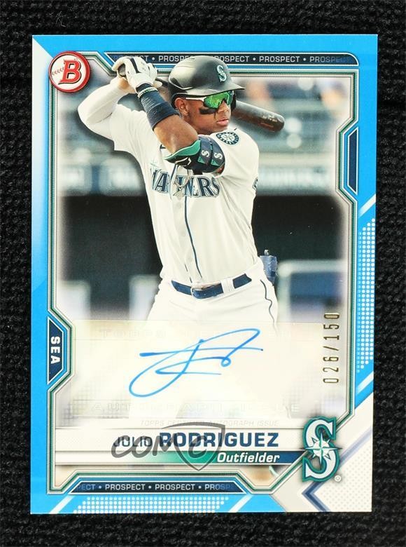 2021 Bowman Paper Prospect Blue Border 26/150 Julio Rodriguez #PAPR-JR Auto