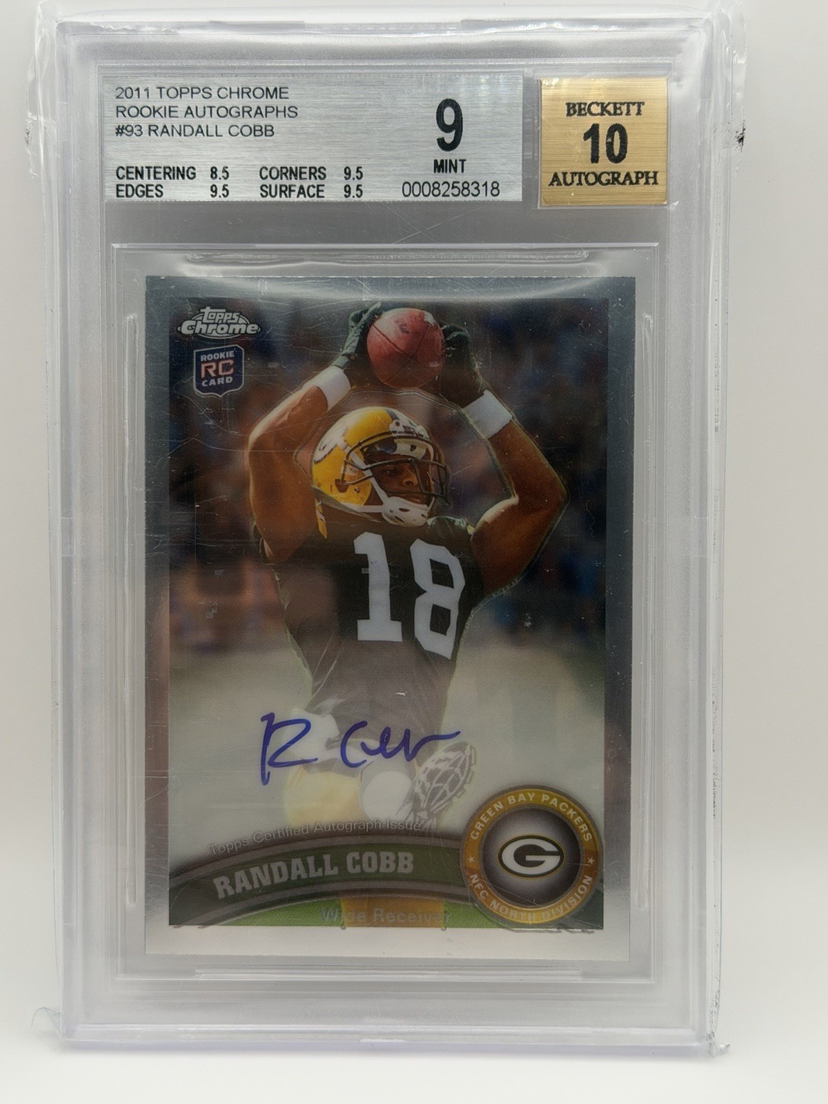 Randall Cobb Topps Chrome #93 Autograph