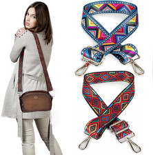 2 PCS Purse Strap, 1.5" Wide Shoulder Strap Adjustable Replacement Retro Multi-P