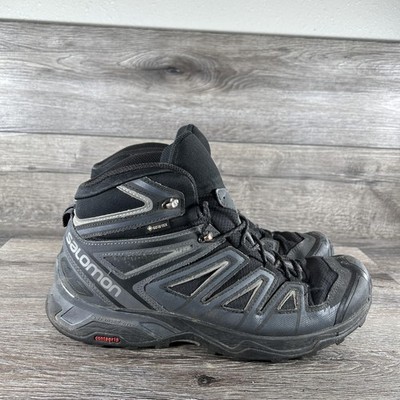 Salomon X Ultra 3 Mid GTX Hiking Boots Mens Size 10.5 Black Gray Gore-Tex 398674