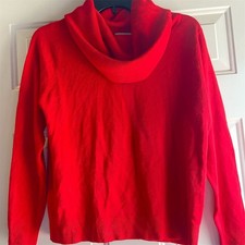 Charter Club Women's Cowl Neck Sweater Red Pullover Size M