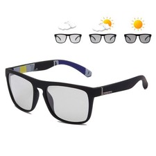 Photochromic Polarized Driving Sunglasses Men Square Matte Frame Eyewear Outd...