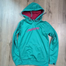Polaris RZR Women's Small Green Blue Hoodie Sweater Long Sleeve Pocket ATV EUC