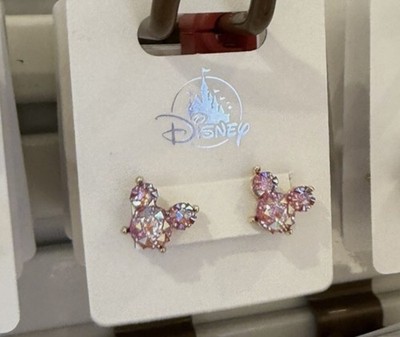 2024 Disney Parks Mickey Mouse Icon Ohrringe rosa Kristall Pfosten groß Schmuck
