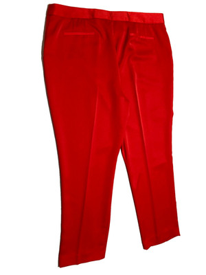 New Preston & York Women s Red Silky Dress Pants Size 18 Straight Leg NWT