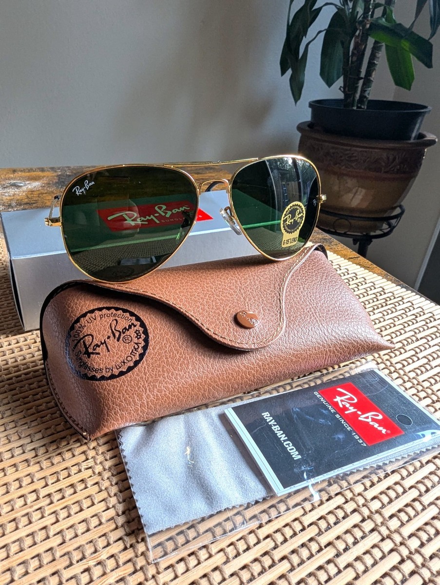 Ray-Ban ORB3025 サングラス G-15グリーンレンズ Ray-Ban Aviator Green G-15 Lens Gold Metal Frame Unisex Sunglasses