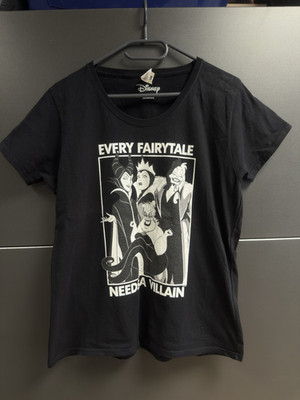 Disney Damen T-Shirt Schwarz Kurzarm Rundhals Ursula Print Grafisch Gr. XXL