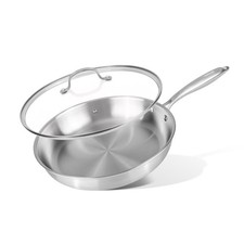 30cm Stainless Steel Frying Pan with Lid – All Hob & Oven Safe