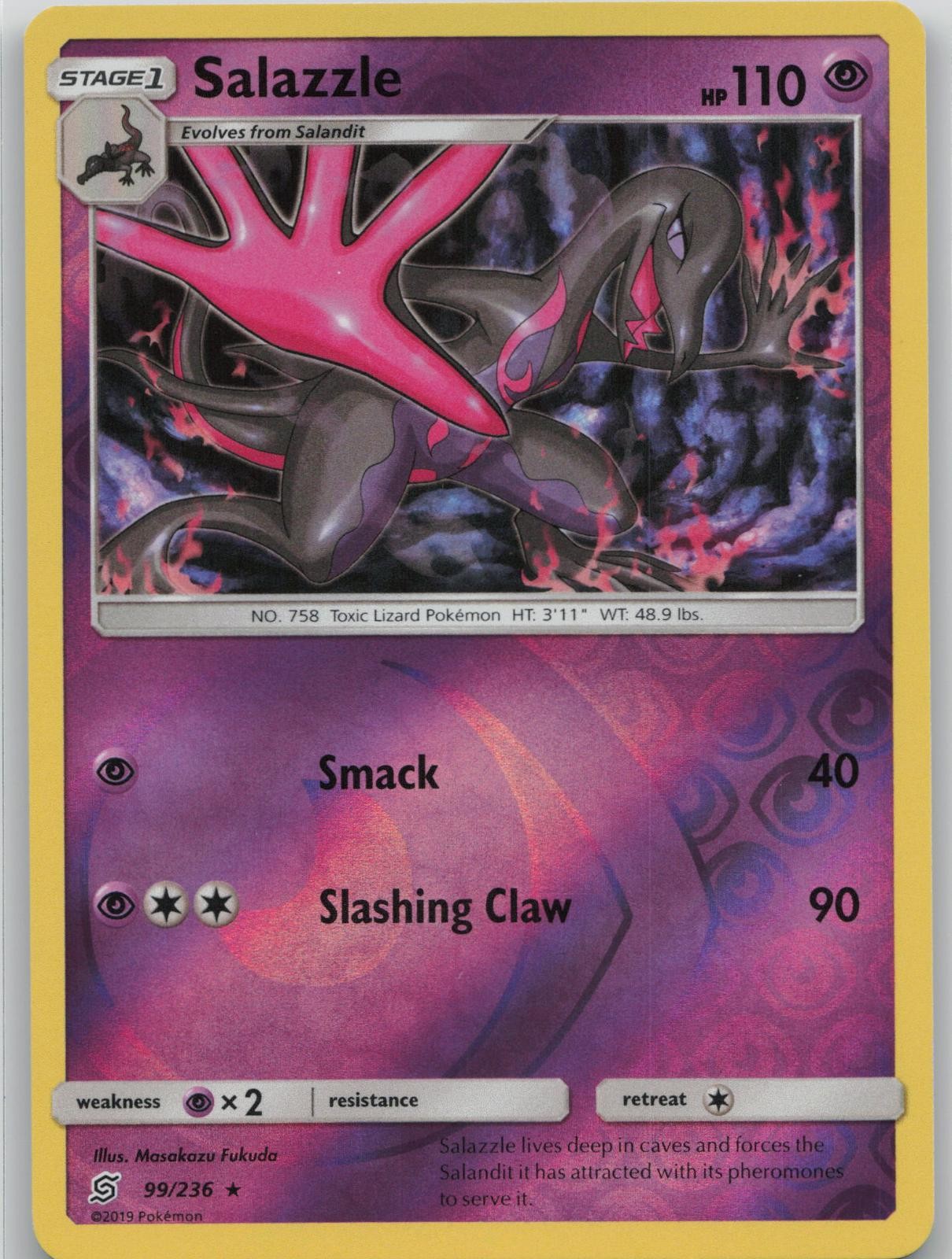 Salazzle 99/236 Rare Unified Minds Pokemon Reverse Holo Near Mint