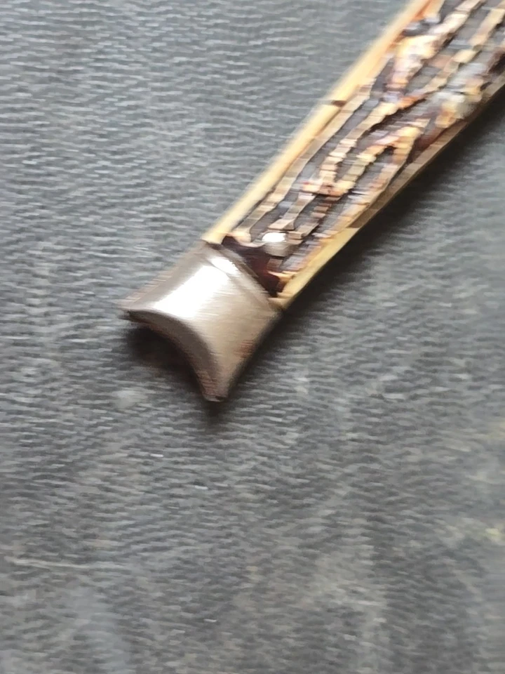 Navaja de Bolsillo Plegable Vintage Colonial Prov EE. UU. Barra Transversal Cola de Pescado Hoja Única Foto 4 de 4