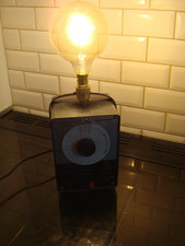 funky old meter upcycled lamp light steam punk  mancave full pat test free bulbs