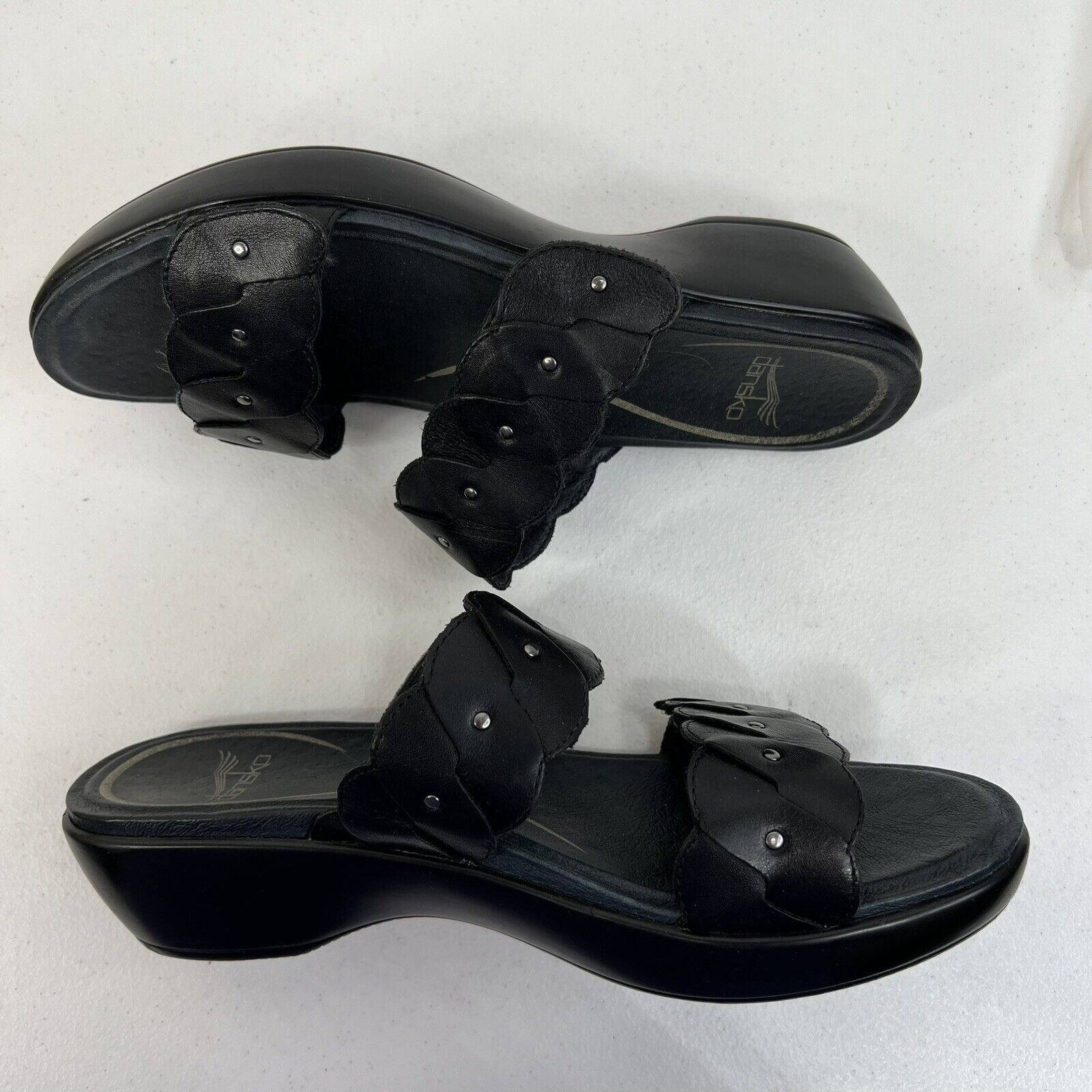 LOTTO Sandali Dansko taglia 39 US 9 Dee neri in pelle con borchie comodi slip on da donna