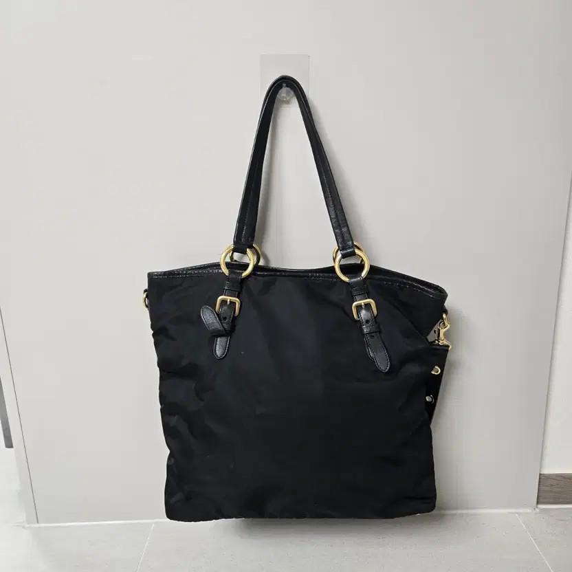 Prada Black Tote & Shoulder Bag Leather & Fabric High-End