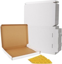 12x9x1 Shipping Boxes Set of 25, White Corrugated Cardboard Packaging Boxes