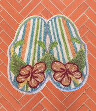 Large Tropical Flip Flop Bath Rug 27 x 27 Hib...