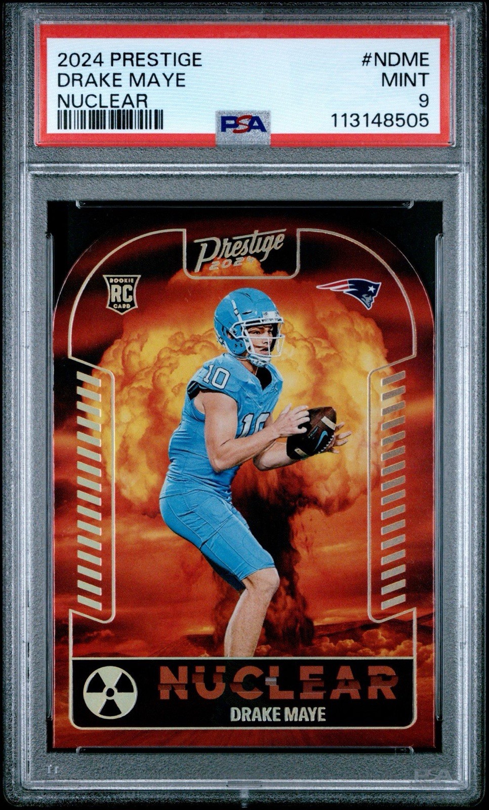 2024 Prestige Drake Maye Nuclear Case Hit SSP GRADED PSA 9 MINT